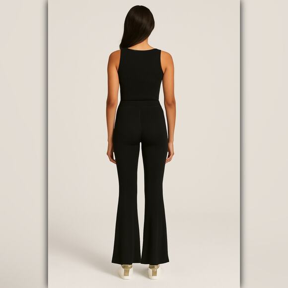 A187-A • Area Stars Black Ribbed Flare Pull-On Pants - Picture 4 of 4